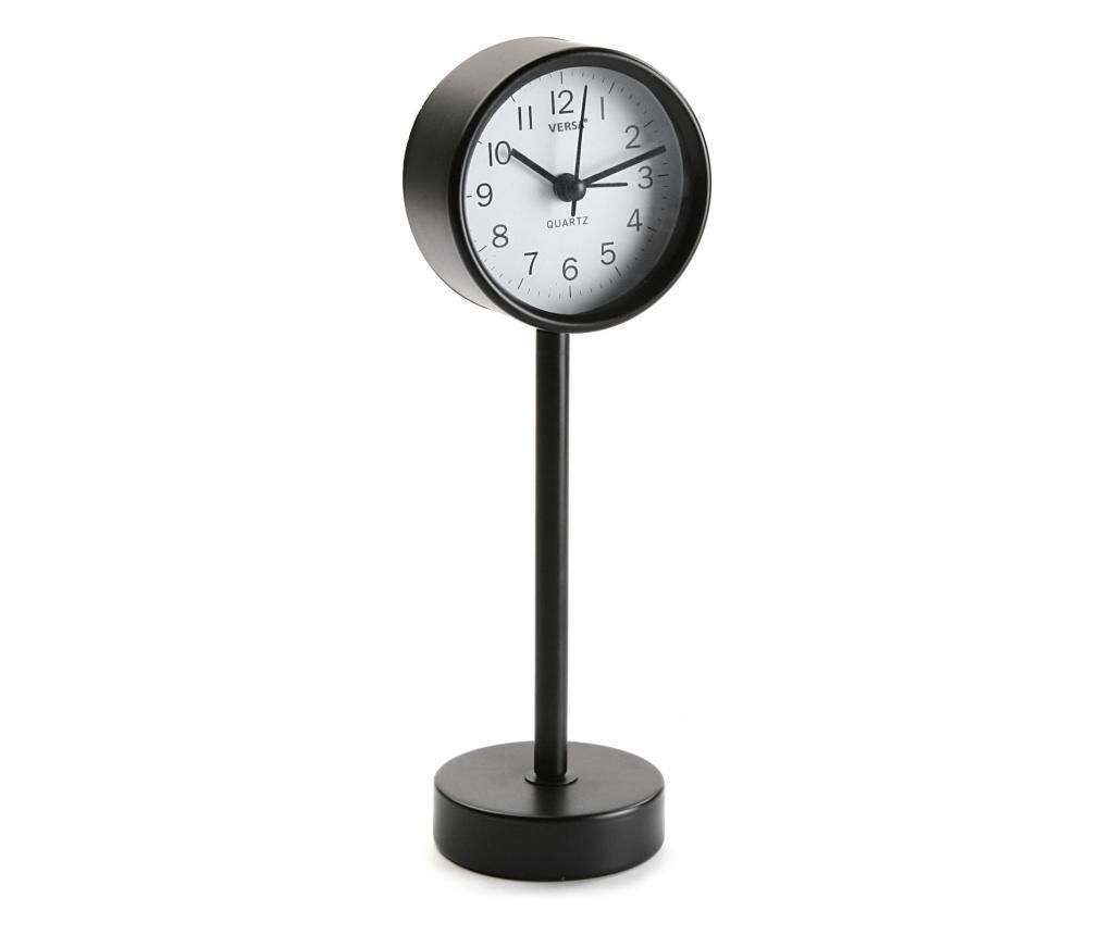 Ceas cu alarma Versa, metal, 8x7x23 cm, negru – Versa, Negru Versa imagine 2022 caserolepolistiren.ro