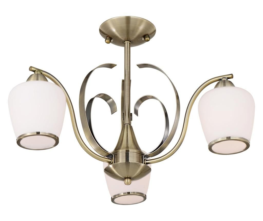 Lustra Candellux Lighting, Opera Trio, metal, 55x55x36 cm - Candellux Lighting, Alb,Galben & Auriu