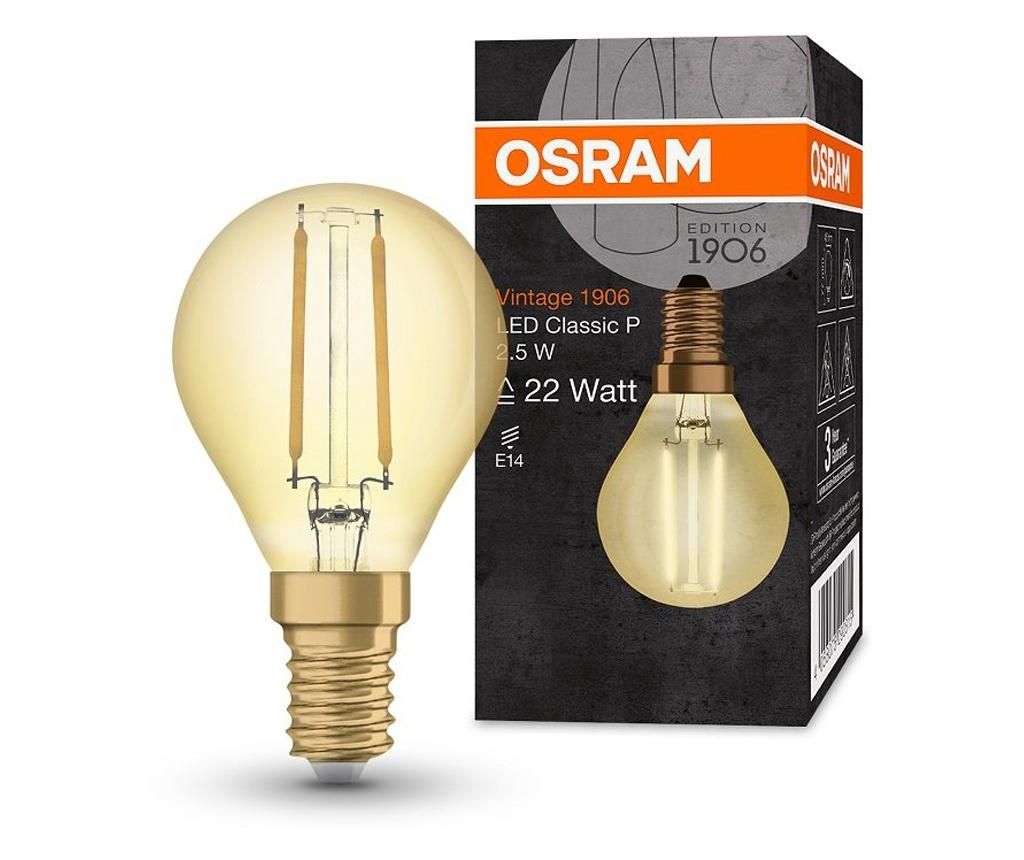 Bec cu LED Osram, E14 Osram, sticla, LED, max. 2 W, E14, transparent, 5x5x13 cm – OSRAM, Alb OSRAM imagine 2022