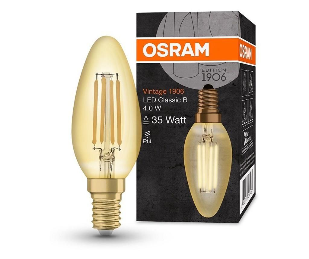 Bec cu LED Osram, E14 Osram, sticla, LED, max. 4 W, E14, 5x5x13 cm – OSRAM, Alb OSRAM imagine 2022