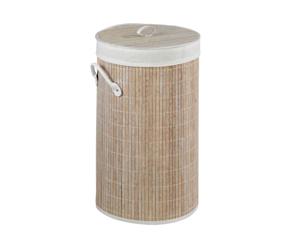 Cos cu capac pentru rufe Wenko, Bamboo Natural White, 55 L – Wenko, Alb vivre.ro