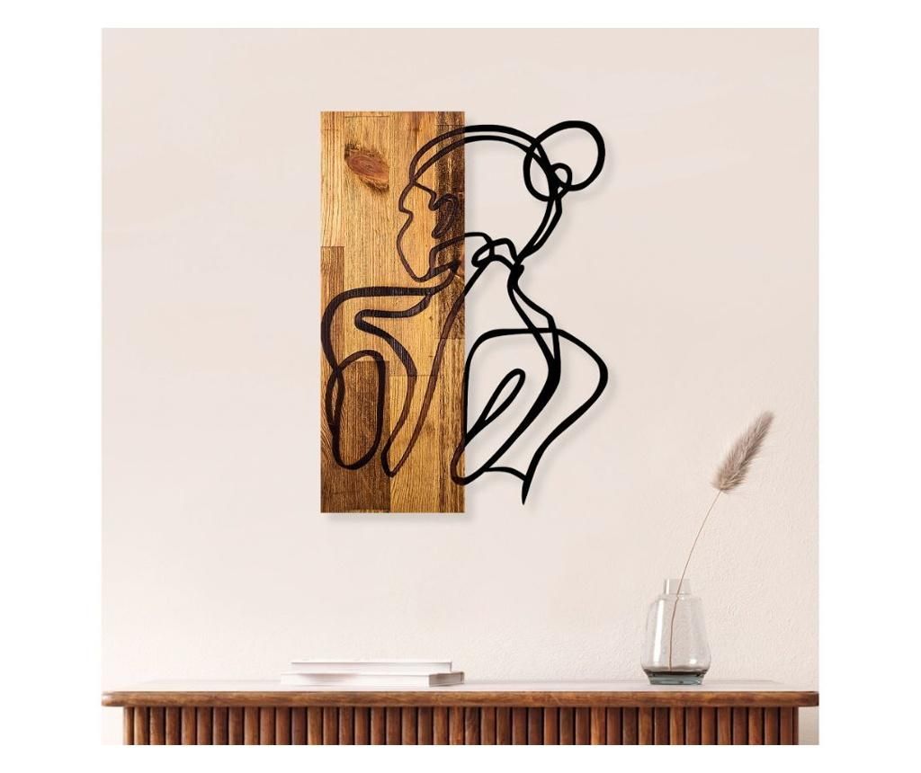Decoratiune de perete Skyler, Woman Body, lemn, metal, 35x3x50 cm, negru/nuc deschis – Skyler, Negru Skyler imagine 2022