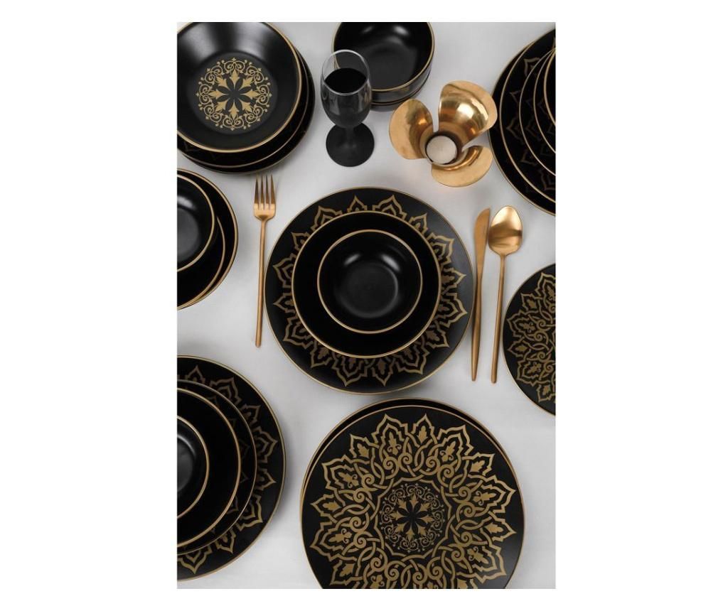 Set de masa 24 piese Keramika, ceramica, negru mat – Keramika, Negru Keramika imagine 2022
