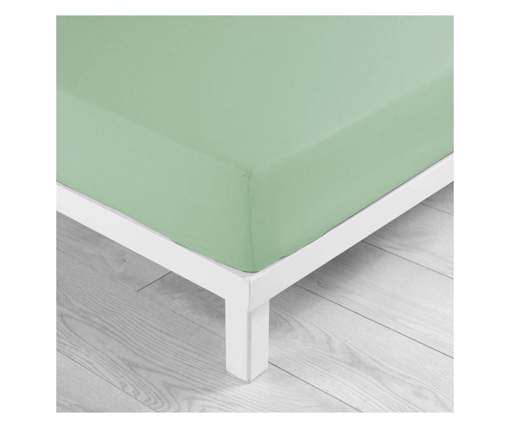 Cearsaf de pat cu elastic Douceur D’intérieur, Lina, tesatura din bumbac, 160×200 cm, verde – douceur d’intérieur, Verde douceur d'intérieur imagine 2022