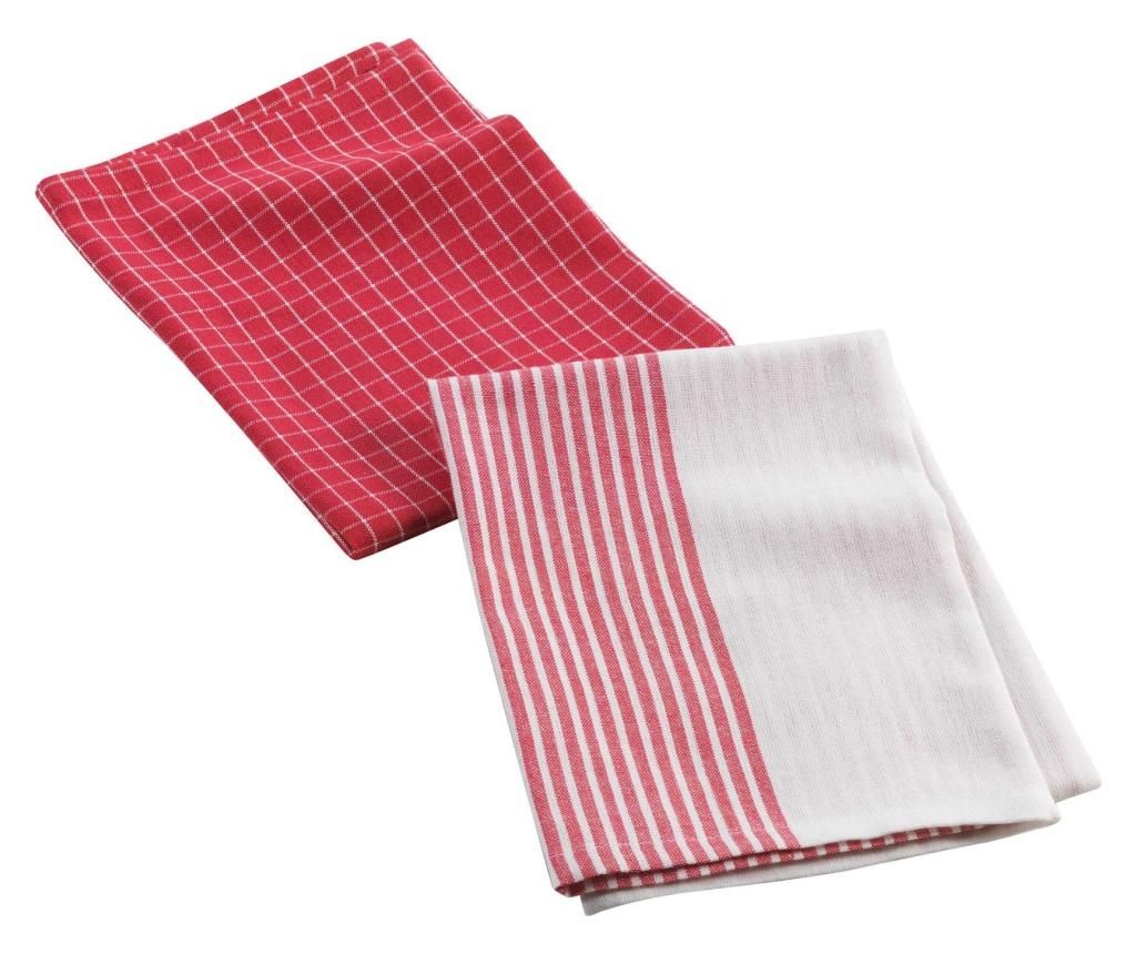 Set 2 prosoape de bucatarie 50x70 cm - douceur dintérieur Rosu