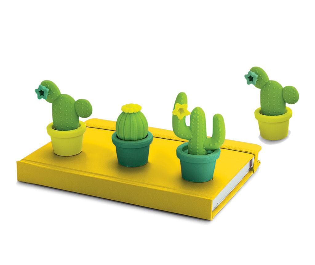 Set 4 gume de sters Cactus Shaped title=Set 4 gume de sters Cactus Shaped